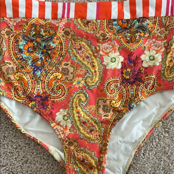 Orange Paisley One-Piece w/cutouts & open back! - Picture 4 of 6